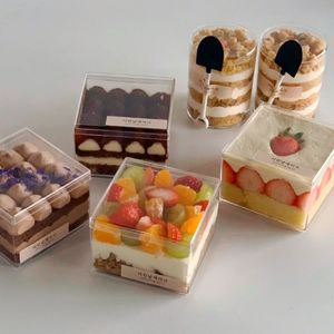 提拉米苏盒子蛋糕盒包装慕斯豆乳透明千层一次性甜品打包容器水果