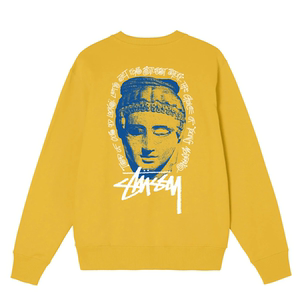 酱狗只卖正品 stussy young moderns crew 雕塑头像印花 情侣卫衣