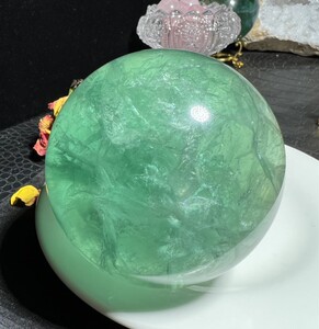 天然蓝绿萤石水晶球 绿水晶 家居办公室摆件