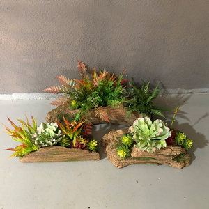 创意树桩多肉花盆花器侘寂风室内装饰造景摆件树脂枯木木桩微景观