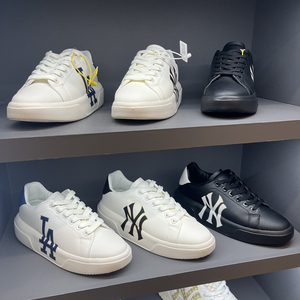 鑫爷mlb潮牌 韩国ny印花男女复古厚底小白鞋运动休闲板鞋小麦昆鞋