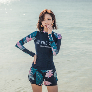正品YONKISS日本品牌新款分体长袖泳装保守遮肚显瘦性感游泳衣女