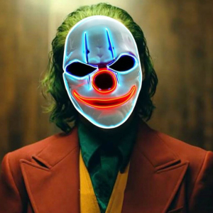 万圣节小丑面具led发光面罩酒吧派对荧光鬼脸恐怖全脸帅气cos头套