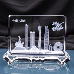 广州塔小礼物创意地标建筑水晶内雕模型摆件特色旅游纪念品带笔筒