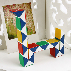 603人付款淘宝百变魔王魔尺24段扭扭积木蛇形变形木质动手魔方块益智