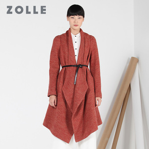 ZOLLE因为显瘦毛呢外套女中长款长袖羊毛呢子大衣2017冬季新款