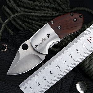 小螳螂白刃-440a刀刃-红檀木 钢柄硬度锋利防身小刀随身折叠迷你