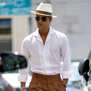 男士长袖衬衫欧美大牌街拍达人2021夏季新款商务大码修身休闲衬衣