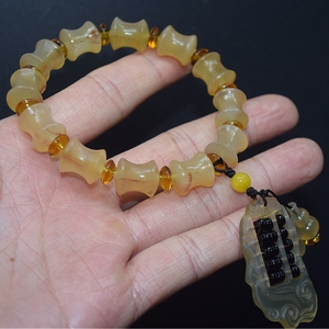 天然保真西藏羊角手串男女清热解毒简约饰品配饰小众设计情侣手链