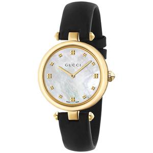 美国代购gucci古驰腕表女金色贝母盘皮带款大气手表ya141404