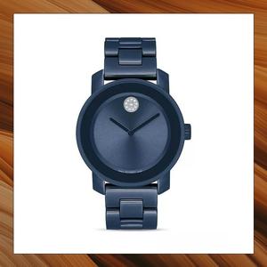 代购摩凡陀Movado正品23新款瑞士手表女式蓝色时尚陶瓷带腕表