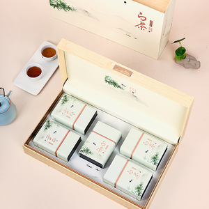 高档安吉白茶茶叶礼盒装空盒半斤装250g克靖安白茶礼品盒定制logo