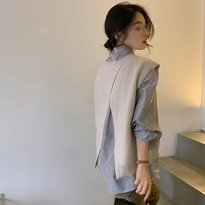 马甲外搭女针织毛衣小背心设计感小众叠穿米色v领坎肩女上衣初秋