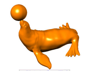 stl图立体图圆雕图三维雕刻图3d图3d模型数据图四轴木雕海豹顶球