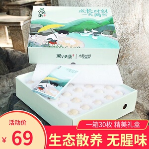 黑丫头蛋连城白鹭鸭蛋30颗礼盒生态散养新鲜鸭蛋无腥味天然有营养