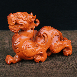 桃木貔貅摆件实木