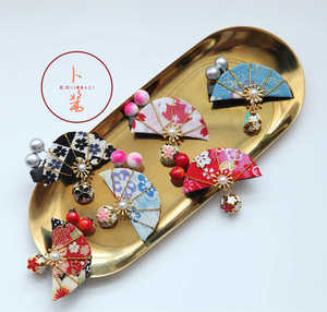 和风发饰日式铃铛浆果扇子樱花lolita和服浴衣汉服写真头饰边夹