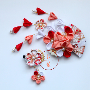 日系原创手作和风头饰lolita发饰步摇汉服写真古风发夹边夹配饰