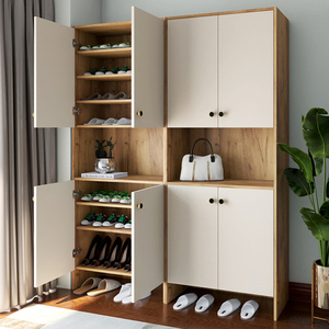 轻奢实木鞋柜可定做尺寸北欧现代定制高柜家用白色大容量储物柜子