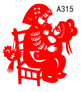 a315母爱亲情宣纸制作a4刻纸窗花a3不干胶墙贴学生作业剪纸成品