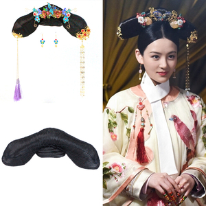 清朝宫廷贵妃福晋假发古装剧皇后妃子格格造型影楼发饰旗头f-021
