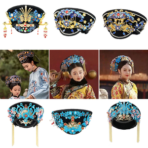 甄嬛传同款古装旗头清朝故宫亲子头饰帽子格格皇后贵妃头饰钿子