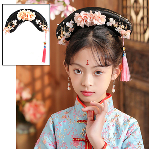 90旭1294951027淘宝古代粉红格格发箍大人清朝格格头饰儿童旗头发饰