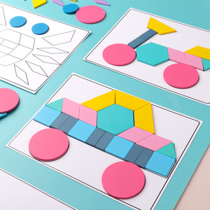 中班益智区玩具投放材料大小班七巧板智力幼儿园图形拼图几何形状