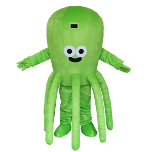 八爪鱼卡通人偶服装绿色章鱼动漫人物头套红色鱿鱼人穿玩偶服墨鱼