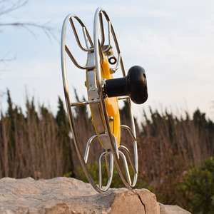 新款不锈钢风筝轮盘防倒转带手刹大型高档手握轮万向轮专业过线器