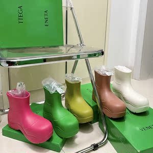 日本代购gp雨鞋mona阿希哥同款牛油果绿水鞋厚底增高雨靴防水短靴