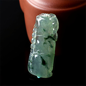 美玉佳缘 翡翠竹节吊坠冰种晴水飘花天然a货缅甸节节高挂件男女款