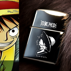zippo打火机正版动漫图案定制黑冰海贼王路飞索隆限量版送男友