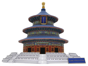 儿童手工折纸DIY拼装立体3D纸质模型故宫古代建筑中国天坛祈年殿