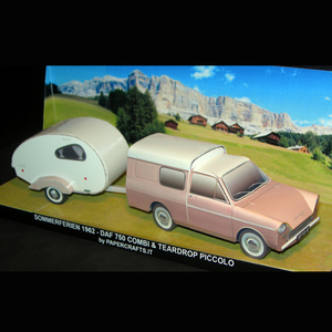 儿童手工折纸diy拼装立体3d纸质模型 仿真汽车场景 房车旅行车