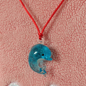 创意DIY海洋馆纪念品卡通夜光玻璃海豚挂件 手工琉璃吊坠摆件挂饰