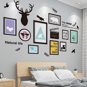 男生房间布置床头背景墙上装饰墙贴纸贴画北欧ins风卧室宿舍海报