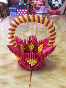 手工折纸花篮