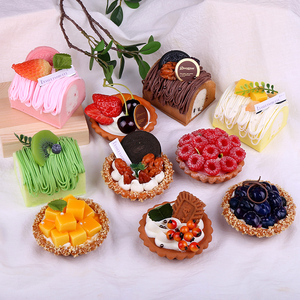 仿真水果瑞士卷蛋糕草莓蛋挞模型慕斯美食甜品店摆件拍摄装饰道具