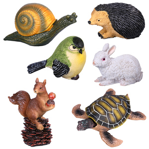 树脂大号仿真蜗牛模型松鼠动物装饰摆件刺猬海龟庭园小鸟兔子雕像