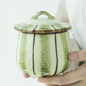 茶碗蒸蛋炖盅波佐见蒸蛋碗陶瓷小炖罐一人份隔水炖盅汤盅日本蛋盅