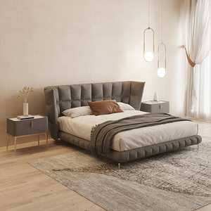 现代简约2021新款超大家用布艺主卧一米八二米大床2米x2米双人床