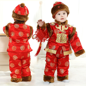 宝宝唐装小孩过年衣服婴儿新年装一周岁男童棉服幼儿冬装儿童套装