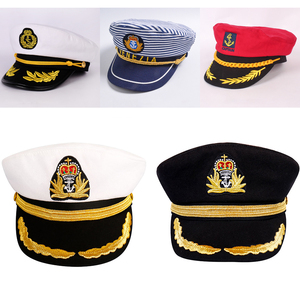 演出海员帽飞行员帽子六一儿童幼儿男女童舞台全棉白色船长制服帽