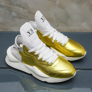 金色y3女鞋真皮透气运动休闲鞋时尚百搭swgzy3黑武士老爹鞋女春夏