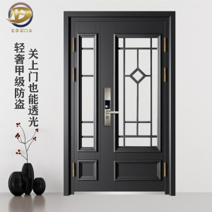 梵帝诺轻奢玻璃透光入户门甲级家用防盗门子母门阳台门可定制大门