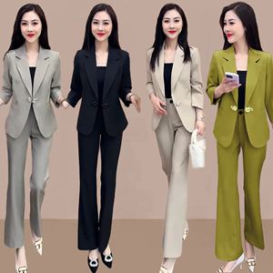 2024夏季新款高级感西装套装女时尚休闲洋气韩版女神范西服两件套