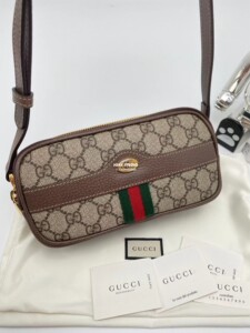 【joke国现】gucci古驰老花三层拉链单肩斜挎包麻将包女士