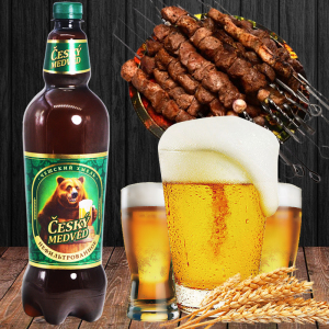 俄罗斯进口捷克熊啤酒未过滤鲜啤酒大麦精酿大桶塑料瓶装1.35升