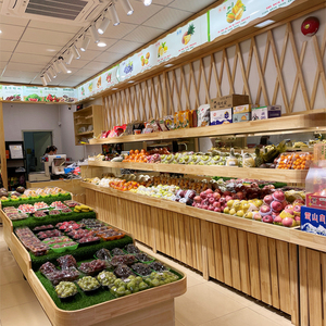 百果园水果货架展示架水果店货架超市果蔬架多层创意木质水果架子